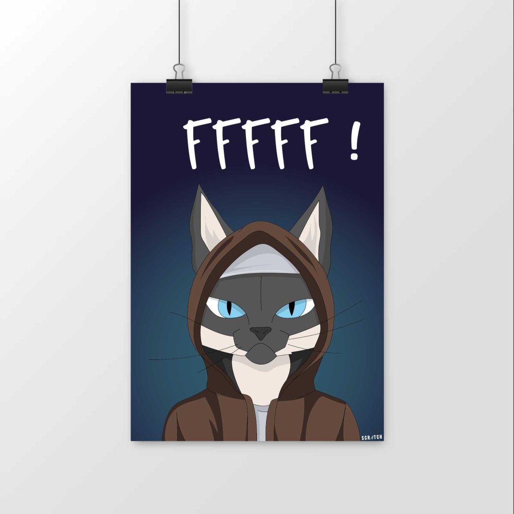 Affiche - Hoodie - Chat Fffff !